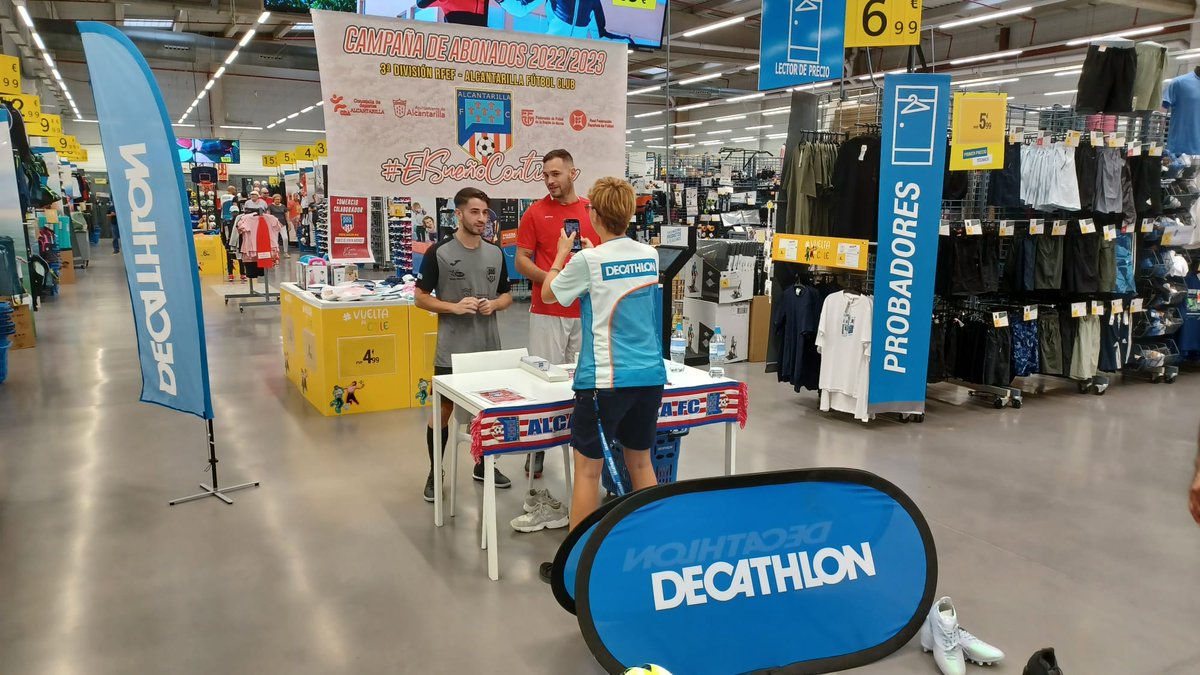 AlcantarillaFC's tweet photo. 💳CAMPAÑA DE ABONADOS💳

🤗⚽ Los días 26-27A y 2-3S de 18h a 22h estaremos en nuestro stand en @DecathlonMOeste para que puedas hacerte con tu abono y disfrutar de la #TerceraRFEF esta histórica temporada 2022/2023

🙌😉¡Os esperamos, rojiblanc@s!

#ElSueñoContinúa ❤️🤍 https://t.co/La5upedvXf