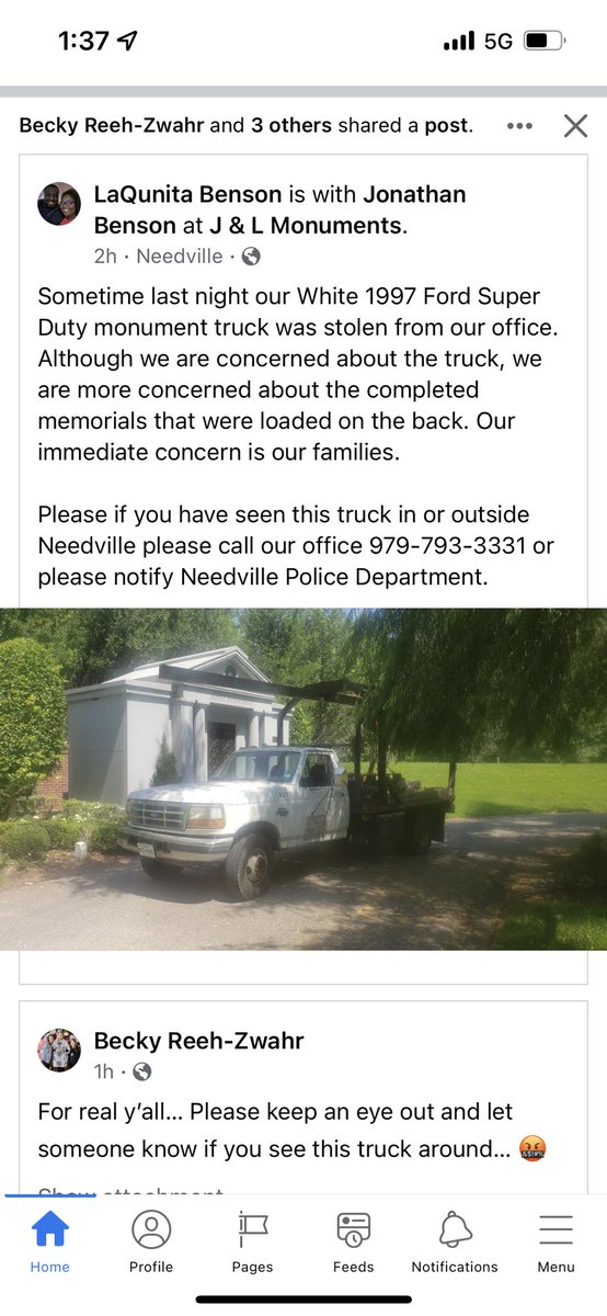 bathtimeprune's tweet photo. @SamicaKnight13 Can someone help this Needville business recover gravesite monuments and hopefully his truck too. #smalltownnews https://t.co/m0Kto00vWe