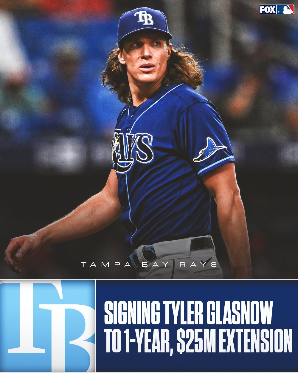FOX Sports: MLB on X: The Tampa Bay Rays have signed Tyler Glasnow to a  contract extension through 2024, the team announced.   / X