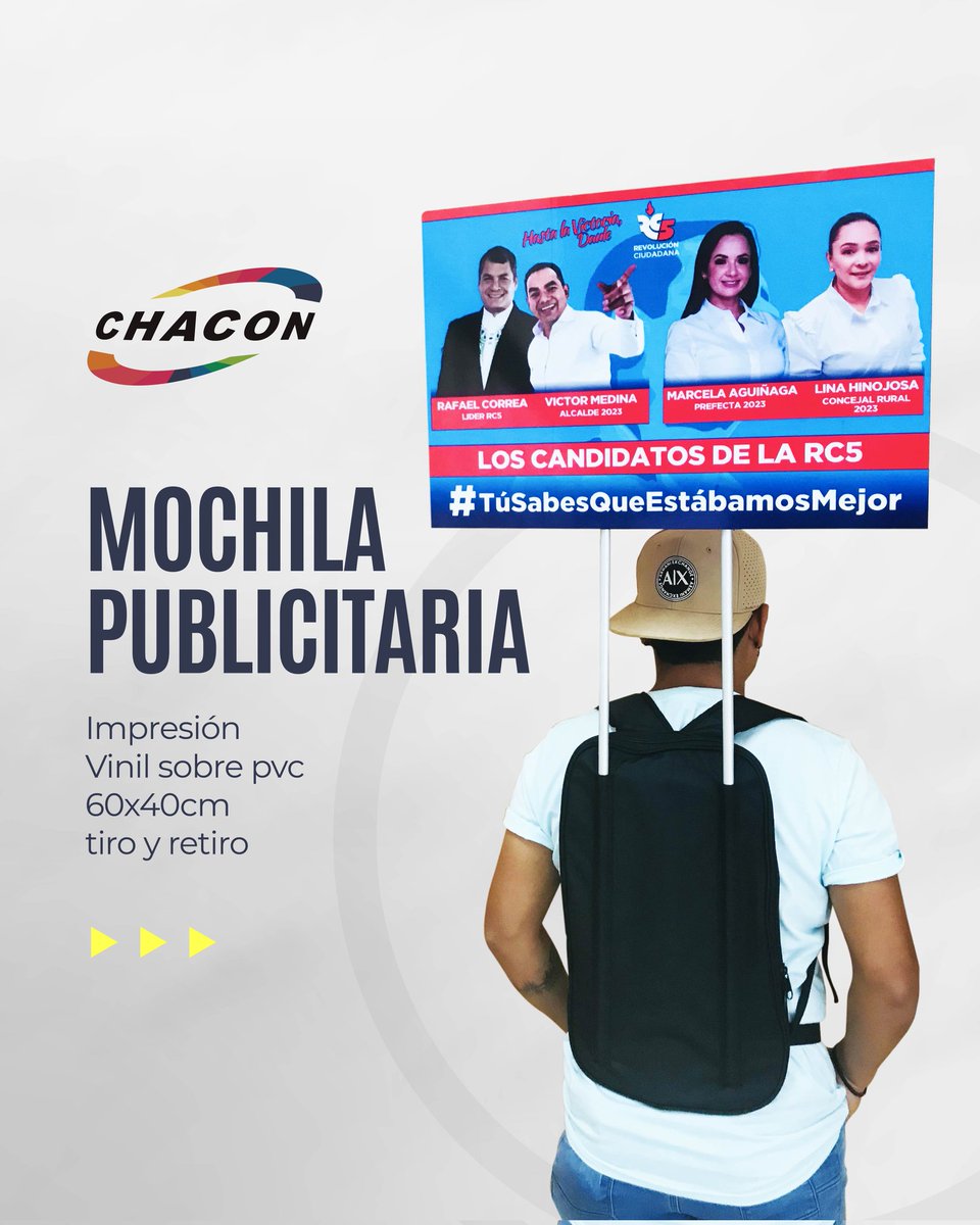 chaconprint's tweet photo. Promociona de manera eficaz tu marca o productos
✅ Económico 
✅ Fácil de transportar 
✅ De alto impacto 
✅ Puedes cambiar el arte las veces que lo necesites
En #ChaconPrint te asesoramos con los mejores productos para tus promociones
Escríbenos al 
➡️ 0981181666
➡️ 0981370400 https://t.co/pfJehx7tUz