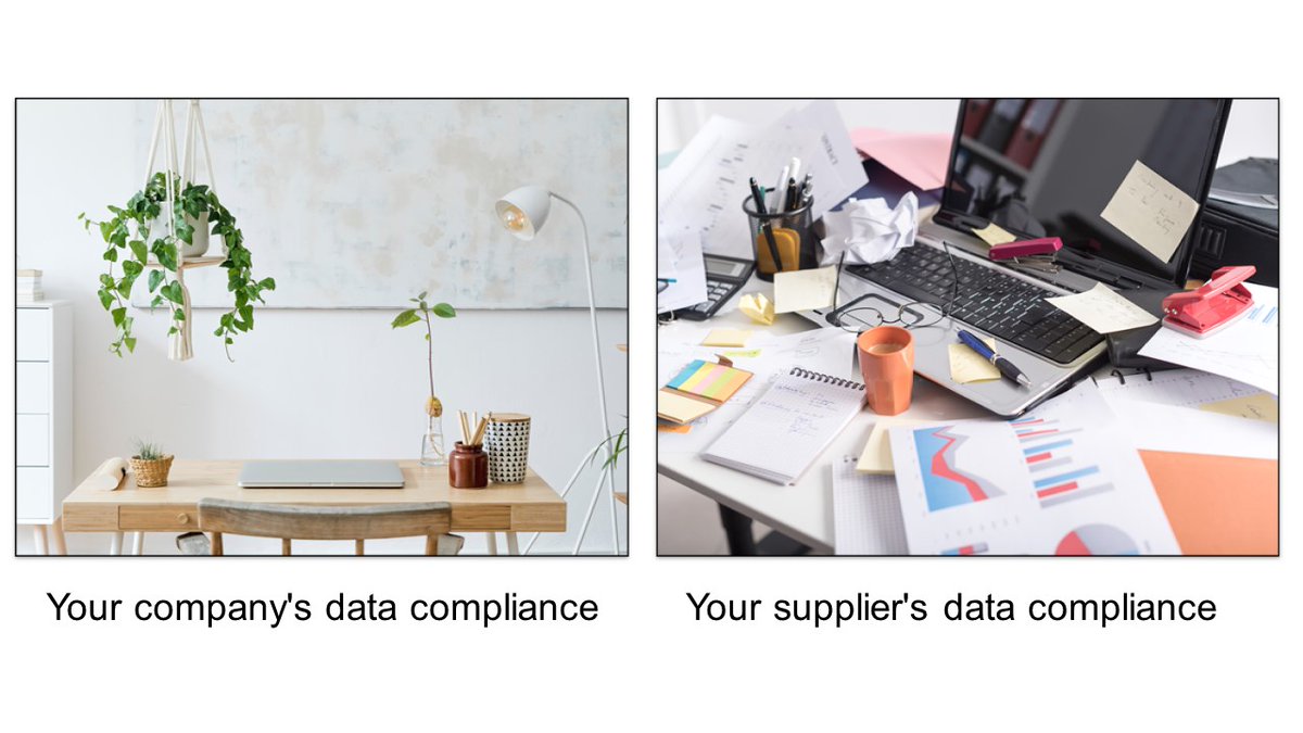 EmilyBarwell's tweet photo. I tried to make a meme... think I need to brush up on my meme making skills🤦‍♀️but key take away is - don't forget about your supplier's data protection practices!

#GDPR #dataprotection #infosec 
[Shutterstock images. Left: Followtheflow. Right: thodonal88] https://t.co/xTkd2wGzAb