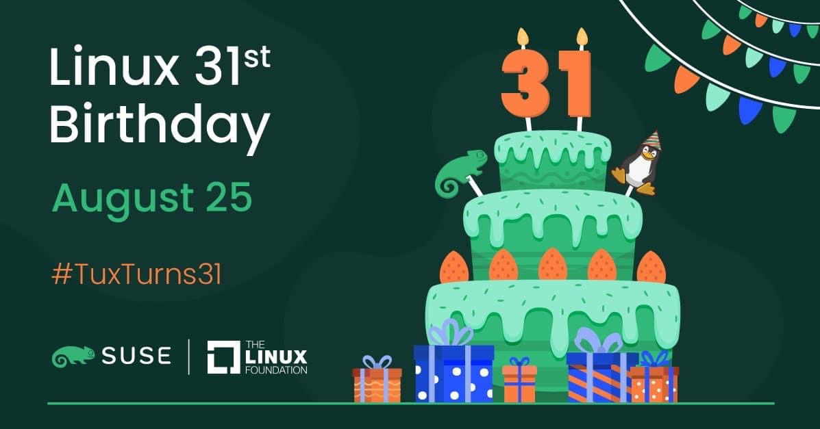 Bon anniversaire Linux pour tes 31 ans 🍰😘🥂#NUI #rouen #cybersecurite #CIPA #Pharos #HautLesArmes  #Maliciels #AntiPub #3018 #jeprotegemonenfant