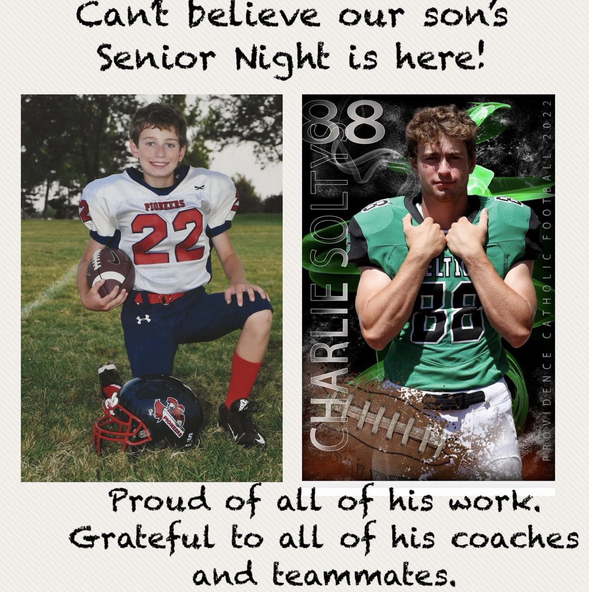 TrishBiondo's tweet photo. So excited for tonight. The boys of fall are back! @CharlieSoltys @CelticsFootball @ParkPioneers https://t.co/Ebzq4ms9Uk