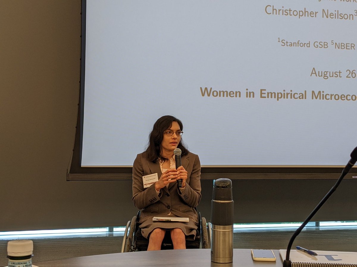 rglenner's tweet photo. Manasi Deshpande launches first annual Women in Micro Economics conference @UChicago 
Quite a change to be in a room full of economists that is 95% women. https://t.co/sXiM9vVLMT