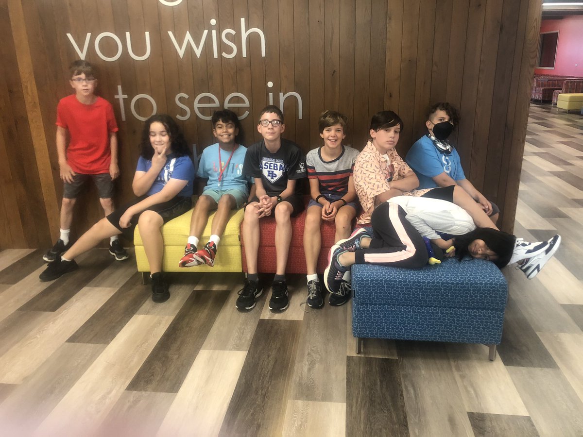 Our 6th grade advisory decided to test out all the cool seating areas around the school to find their comfiest spot! #112Leads <a href="/nwhuskies/">Northwood Middle School</a>