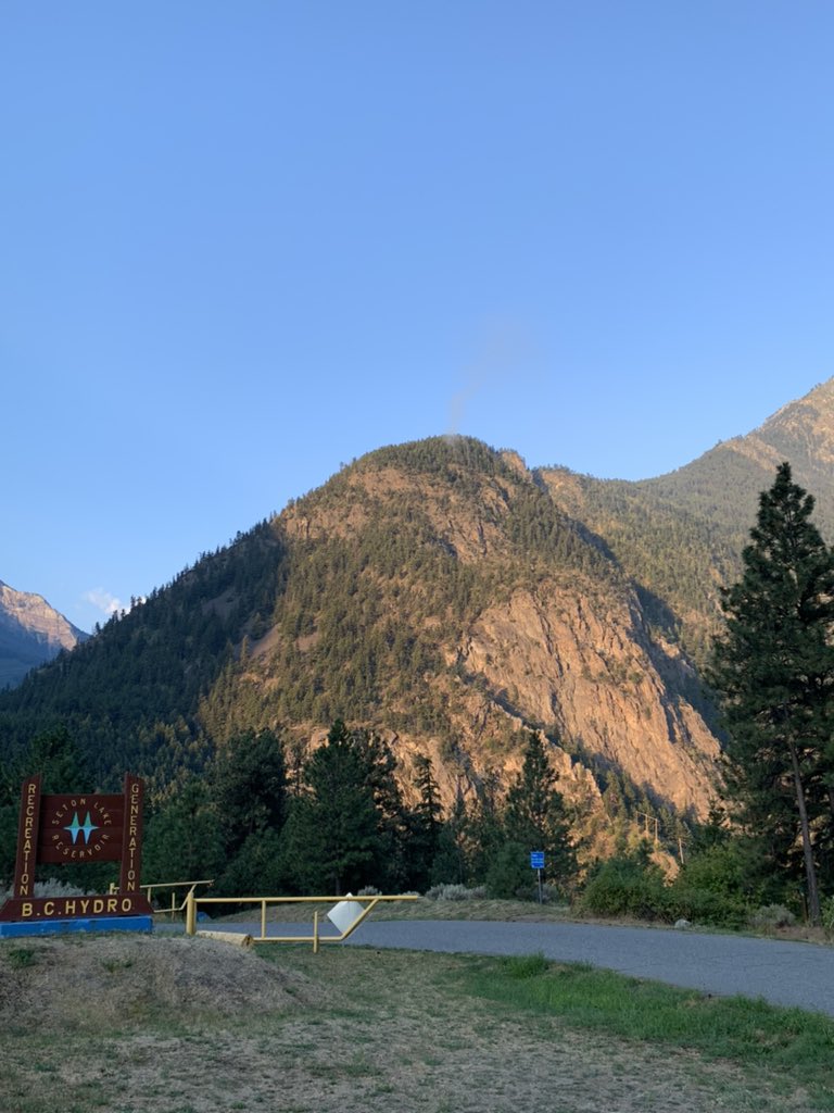 LillooetFD's tweet photo. The storm event from last night has sparked a few new wildfires around the Lillooet area. One in particular is visible above the Seton Lake lookout off Hwy 99. BC Wildfire service is aware of the fire. If you see a wildfire report it to 1-800-663-5555. https://t.co/qhb5Ds8E5h