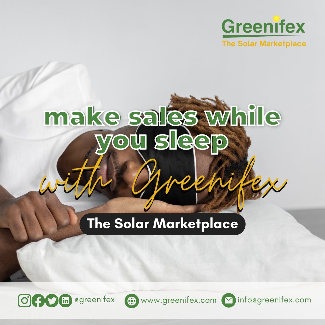 greenifex's tweet photo. On Greenifex the Online Marketplace you can effortlessly increase you sales. Make sales and get instant notification even while you sleep by registering on our online marketplace...
#ASUU #greenifex #solarenergy #solarmarketplace #solar https://t.co/3AsEE4o99b