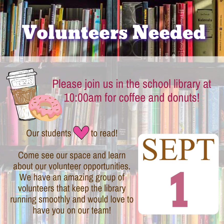 Great volunteer opportunity! 📚📖