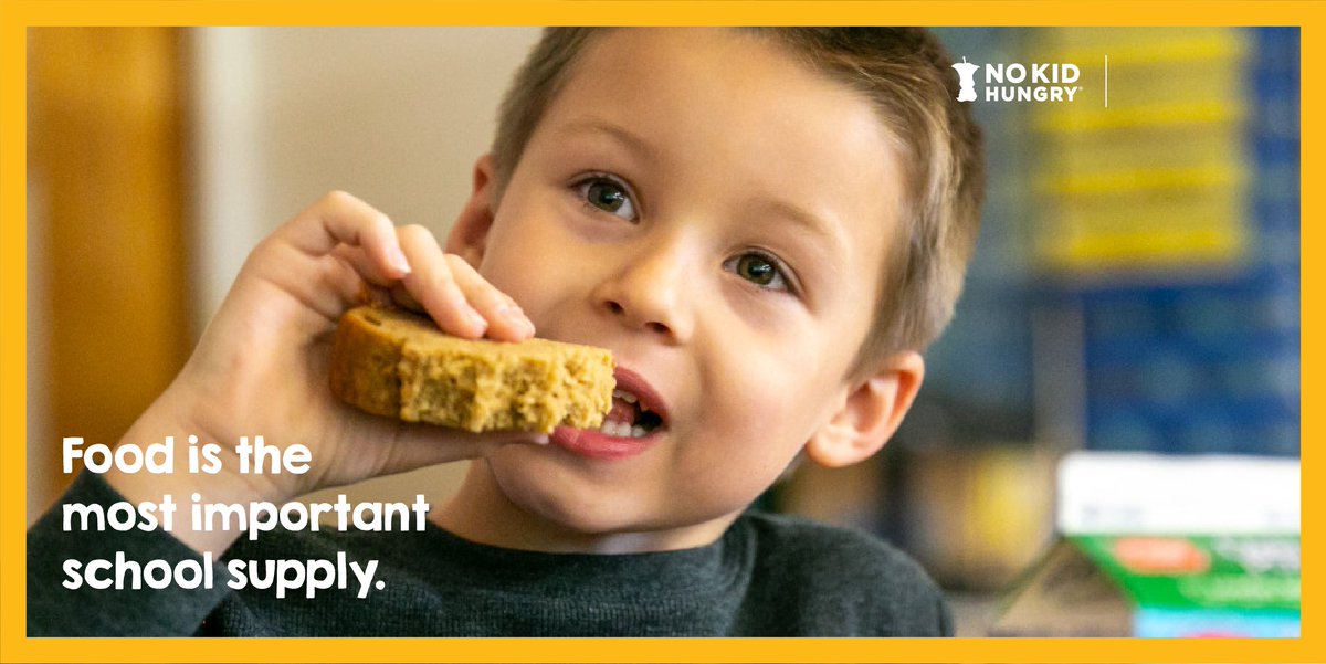 Food is the most important school supply. It helps students learn, focus and thrive. But 1 in 6 kids in the U.S. could face hunger this year. This back-to-school season, join us in support of @NoKidHungry Learn how: bit.ly/3JhLmPV #NoKidHungry