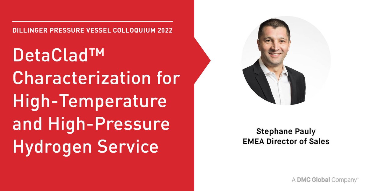 NobelClad's tweet photo. Stephane Pauly is speaking at Dillinger's Pressure Vessel Colloquium on 14th September. He will discuss whether DetaClad™ is appropriate for pressure vessels operating under high-pressure in a #hydrogen environment.
#oilandgas #petrochemical #chemical #DetaClad https://t.co/3EMLKnAvH1