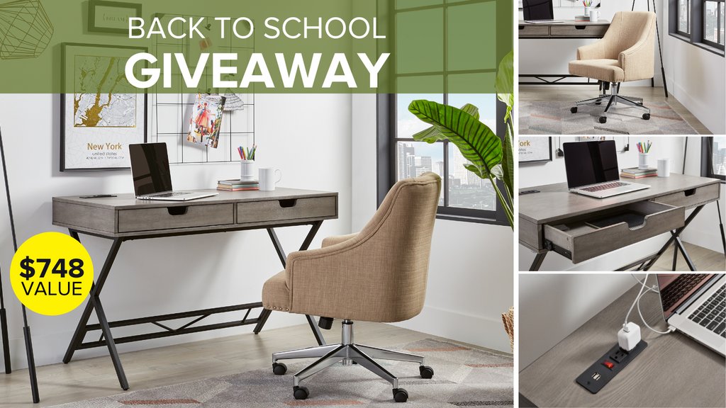 #GIVEAWAY ALERT ⭐️ Enter to win our Orion Desk &amp; Iva Office Chair valued at $748! Enter here -> l8r.it/RC2V
🍀 Good luck! ⁠

Giveaway ends September 11th, 2022, at 11:59 P.M. Giveaway is not open to residents of Quebec. See giveaway page for complete rules.⁠

 #win