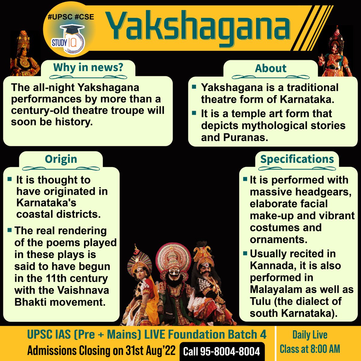 biographyiq's tweet photo. #Yakshagan

#whyinnews #nightyakshagana #history #country #theatretroupe #karnataka #mythological #puranas #coastaldistricts #vaishnavabhakti #headgears #makeup #vibrantcostumes #kannada #malayalam #southkarnataka #upsc #cse https://t.co/5ebxQyBcp1