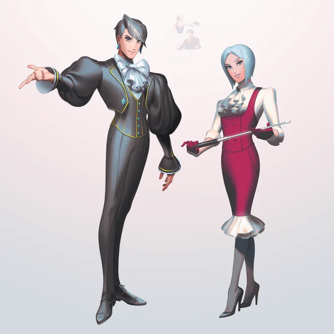 Edgeworth / Franziska style swap ⚜️💎 #AceAttorney 