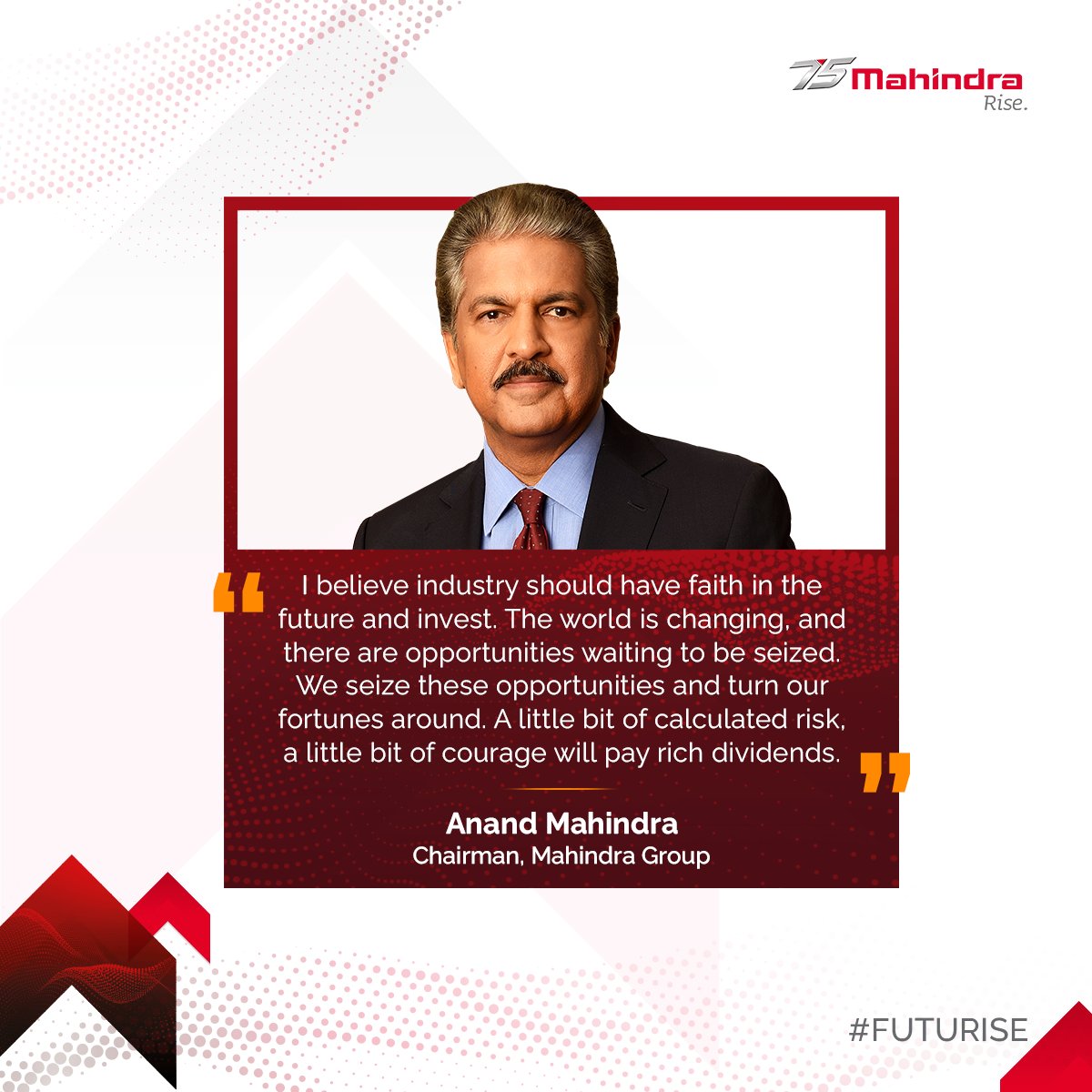 MahindraRise's tweet photo. From 25,000 cars being booked in 60 seconds, to our ongoing quest for renewable energy, we're scaling up in every aspect; &amp; we always ensure a ‘Stakeholders 1st' approach. Watch our Chairman, @anandmahindra's speech at our 76th AGM: https://t.co/p6DUFnAaB7 #MahindraRise #Futurise https://t.co/LdauWrEnq1