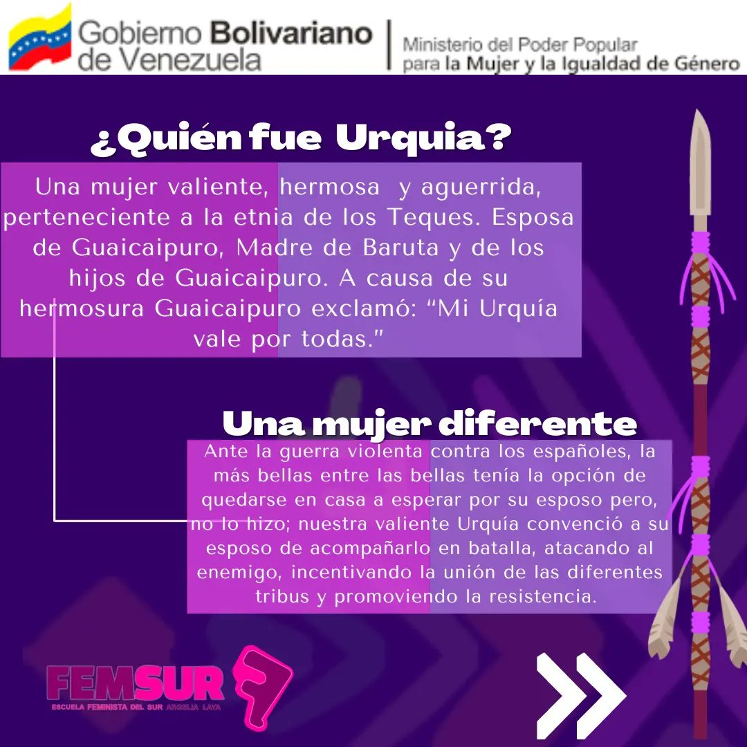 femsurvzla's tweet photo. #26Ago || Hoy, te contamos la historia de la indígena con ojos de águila, aquella valiente Cacica que aún en nuestros días es un referente de #feminismo #venezolano. 
¿Conocías sobre esta historia?
•
@NicolasMaduro
@d_guzmanl
@Mippcivzla
•
#PuebloConscienteSiempre #Femsur https://t.co/w9TDS1x3Mn