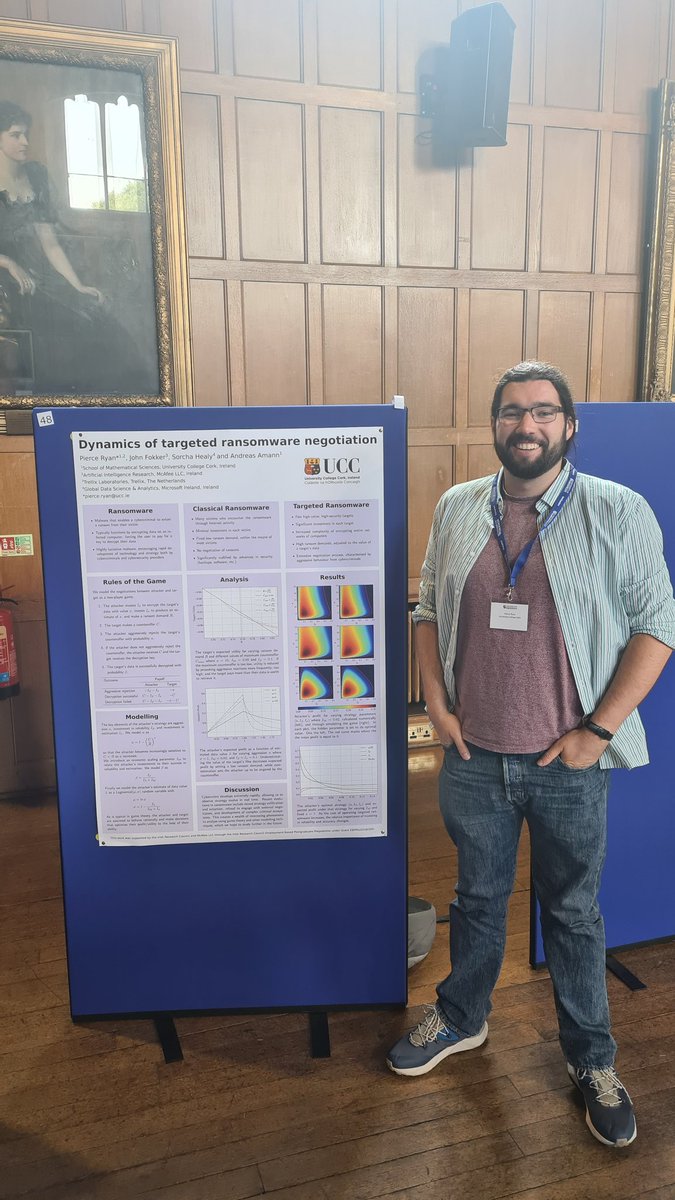 PierceDoesMaths's tweet photo. My first in-person conference, presenting "Dynamics of targeted ransomware negotiation" at Dynamic Days Europe 2022, hosted by the University of Aberdeen! #dynamicdays https://t.co/lJvJkl1sLA