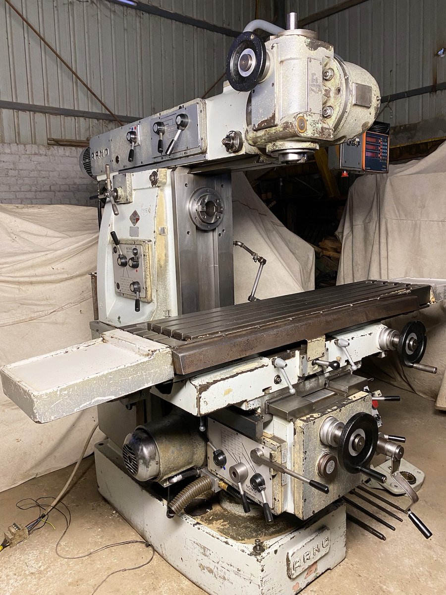 LibertyMetMach's tweet photo. Vertical & Horizontal Universal Milling Machine - Arno Nomo (Italy) - Table 1550 mm x 350 mm
#milling #millingmachine #millingmachines #millingcutter #millingtools #universalmill #universalmillingmachine #horizontalmill #verticalmill #machining #machinist #machinists https://t.co/dlARYt4Siq