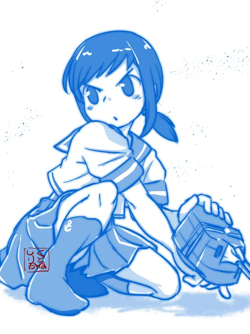 おためし吹雪さん。意識して描きかたを変えてみたら「お前は本当に俺か?」ってなった( 