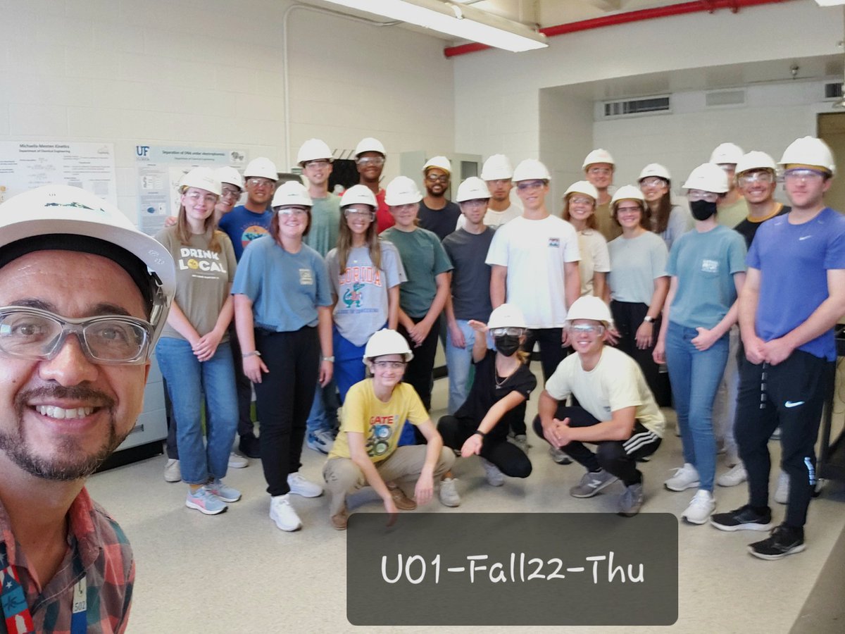 FMerida_UF's tweet photo. And so it started... the Fall 2022 semester at @UFLChE with #UnitOperations orientation and lab tours (the Thu section pictured) Looking forward to a positive semester in the lab (🌡) with a diverse group of smart and amazing students! https://t.co/NTXPFG7IFj