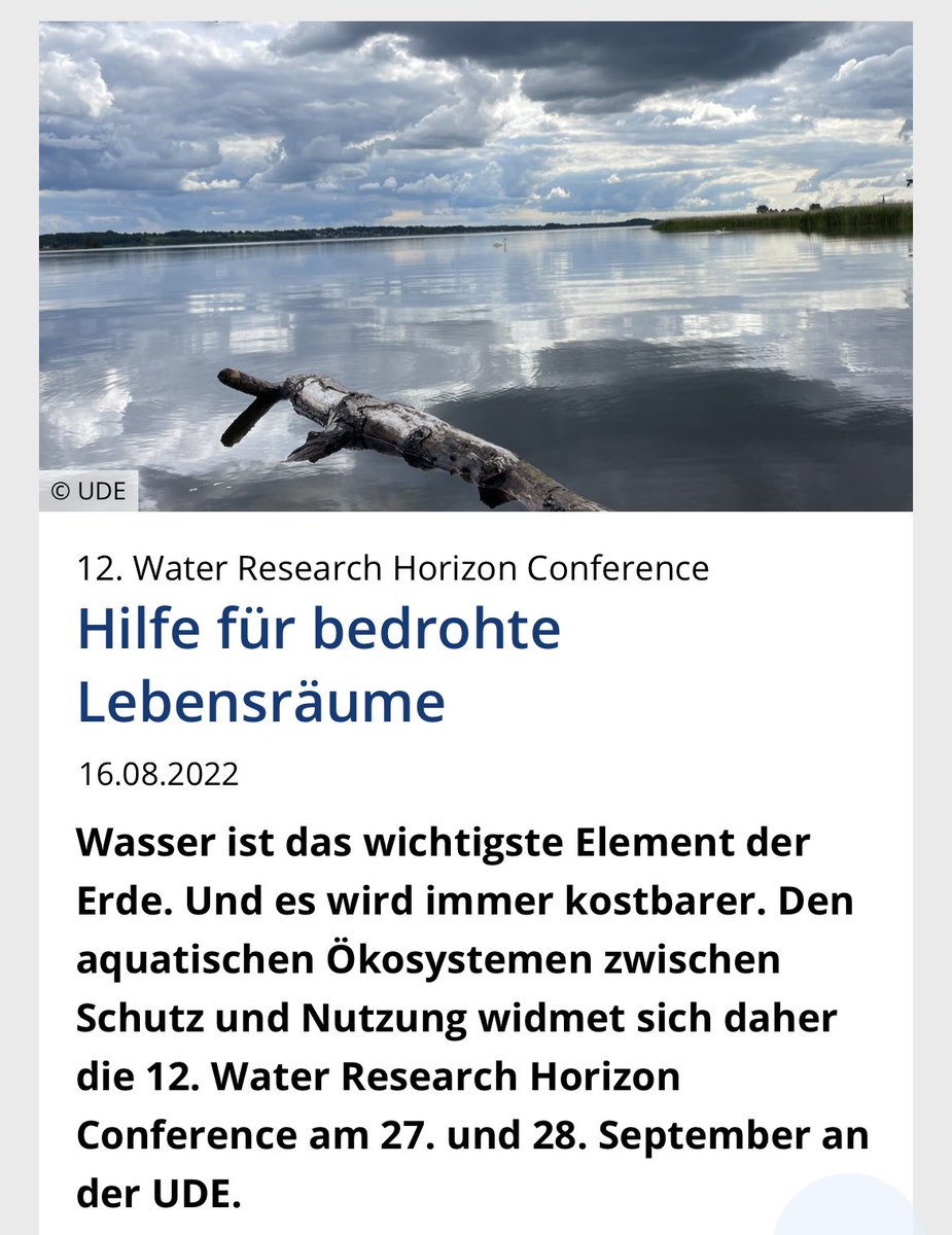 Massive #Dürre - dazu #Oder Katastrophe uvam: Es steht nicht gut um unsere #Wasser Ressourcen &amp; Ökosysteme. Nachhaltige Anpassungsstrategien sind gefragt‼️ Darum geht es <a href="/unidue/">Uni Duisburg-Essen @unidue.bsky.social</a> in der 12. inter- &amp; transdisziplinären WRHC-Tagung. Registrierung hier:
water-research-horizon.de