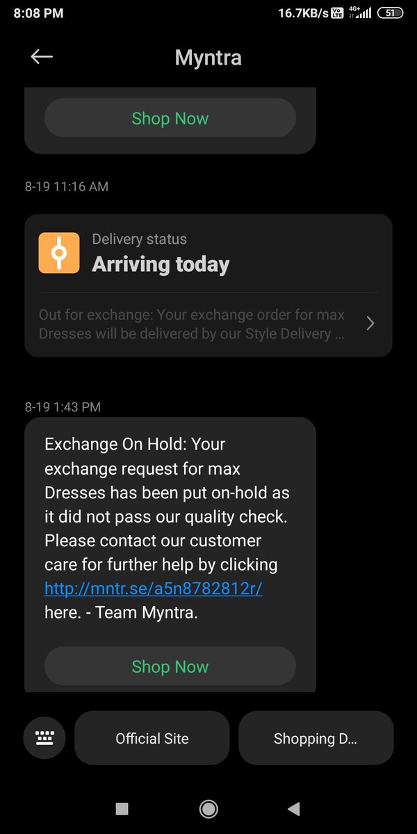 ImKingKB's tweet photo. If you guys can't deliver my order on time then stop sending me these useless messages one simple exchange order can't be done properly what type of system do you guys work on ?? Delivery boy never calls me even i did they show arrogance and never show up @myntra @MyntraSupport https://t.co/p36L7xWzKt
