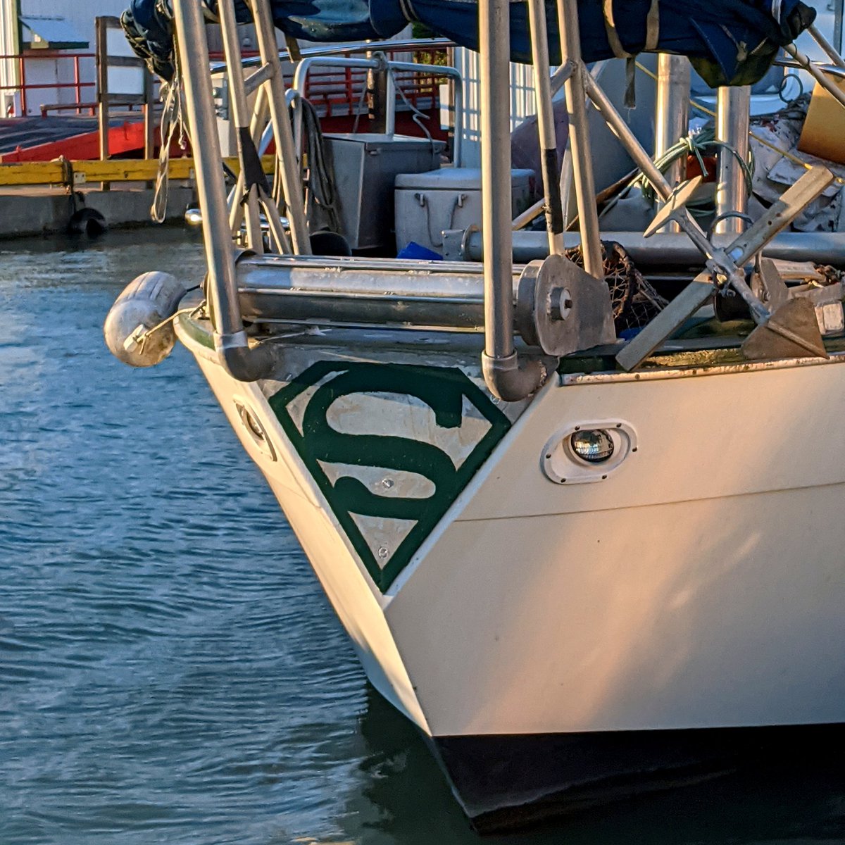 It's a bird, it's a plane... No it's Super Boat! Here's a boat with a splash of humor from the famous superhero. This was docked at Steveston harbour.