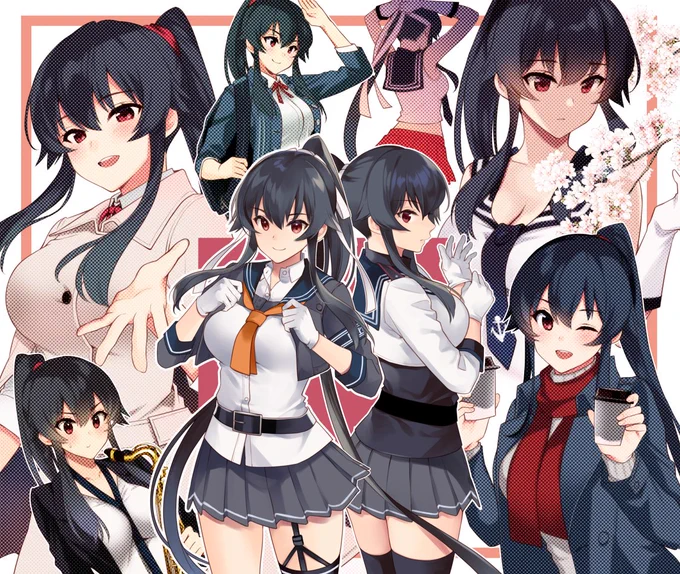 矢矧がだいすきです#自分の好きなキャラ一人の画像を四枚貼る 