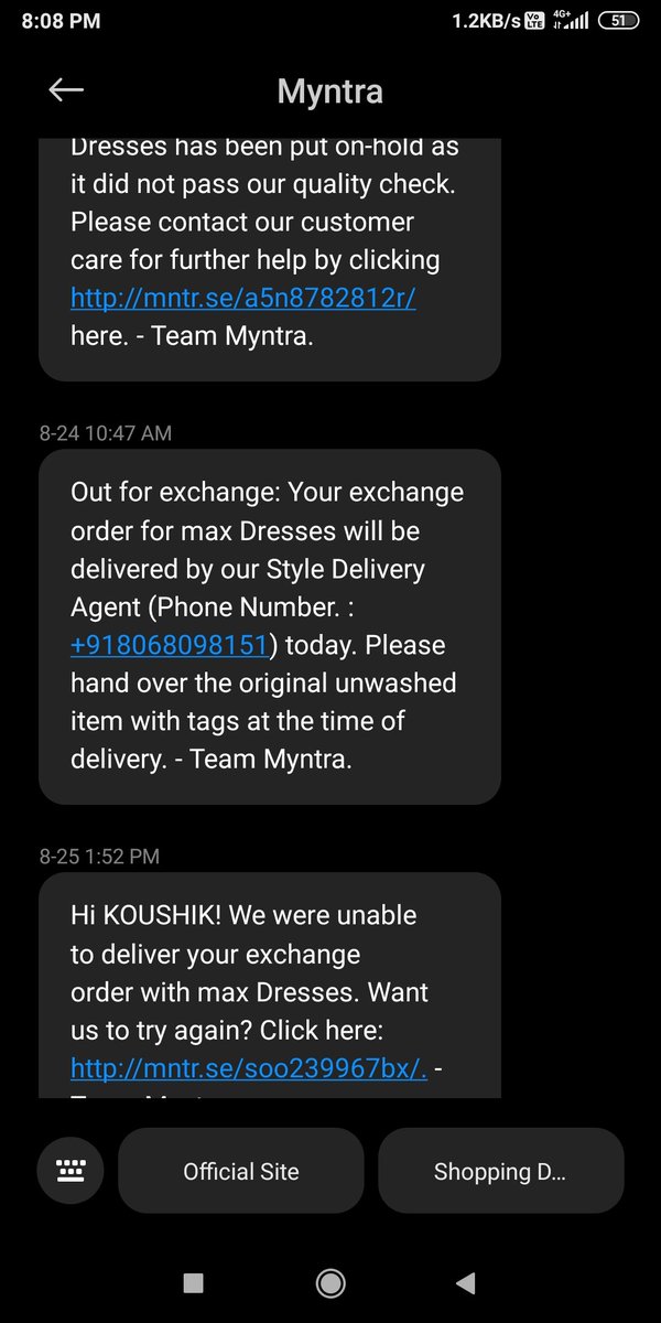 ImKingKB's tweet photo. If you guys can't deliver my order on time then stop sending me these useless messages one simple exchange order can't be done properly what type of system do you guys work on ?? Delivery boy never calls me even i did they show arrogance and never show up @myntra @MyntraSupport https://t.co/p36L7xWzKt