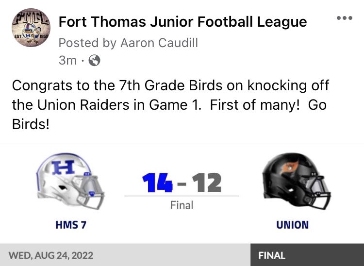 Ft Thomas Junior Football League tweet media