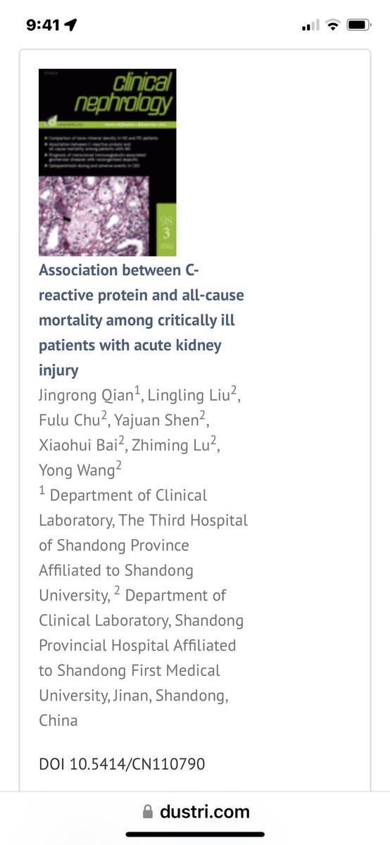 ClinNephrol (@cnephrol) on Twitter photo Second highlight of the Sept issue
āAssociation between CRP and all-cause mortality in critically ill pts w AKIā
dustri.com/nc/article-resā¦
<a href="/javo_neyra/">Javier Neyra</a> <a href="/VijayanMD/">Anitha Vijayan</a> #MedTwitter #nephrology #Nephpearls Second highlight of the Sept issue
āAssociation between CRP and all-cause mortality in critically ill pts w AKIā
dustri.com/nc/article-resā¦
<a href="/javo_neyra/">Javier Neyra</a> <a href="/VijayanMD/">Anitha Vijayan</a> #MedTwitter #nephrology #Nephpearls
