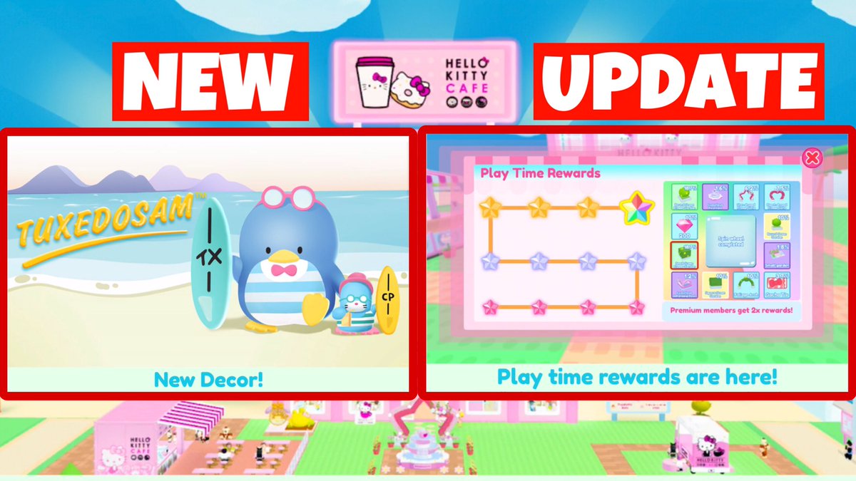 realfrydrice's tweet photo. @RockPandaGames My Hello Kitty Cafe Update is out!
Check out my New Video TUXEDOSAM New Decor! Spin the Wheel Play Time Rewards and see if you like the New Update
#yonij #roblox #myhellokittycafe #sanrio #hellokitty
WATCH HERE - https://t.co/2RLgJPOy7L https://t.co/AMneNhXnOa