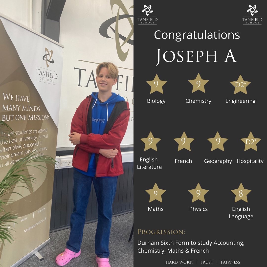 TanfieldSchool's tweet photo. We would like to congratulate all of our year 11 students, who received their GCSE results yesterday 🤩 

We caught up with our Head Students who were keen to share their results and plans for the next stage in their life 👏🏻

#TeamTanfield #gcseresults #gcse2022 https://t.co/v50rOL56VW