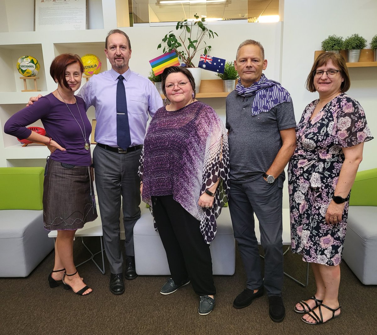 AusAmbCroatia's tweet photo. On Wear It Purple Day 2022 the Australian Embassy team celebrated LGBTI young people in Australia and around the world.
#WIPD2022 #wearitpurpleday #wearitpurple #WIPD22 #LGBTIrights https://t.co/2OHCmx4UHG