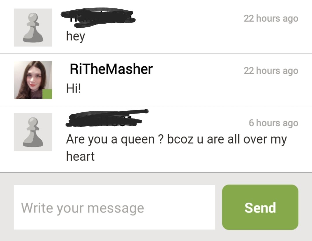 RiTheMasher's tweet photo. Here's the latest in being hit on via chess dot com https://t.co/rKzujEaNIM