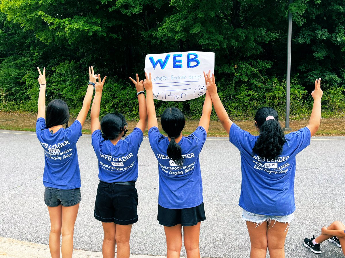 WEB students are ready to welcome incoming 6th graders to Middlebrook! #wiltonwayct #middlebrookway