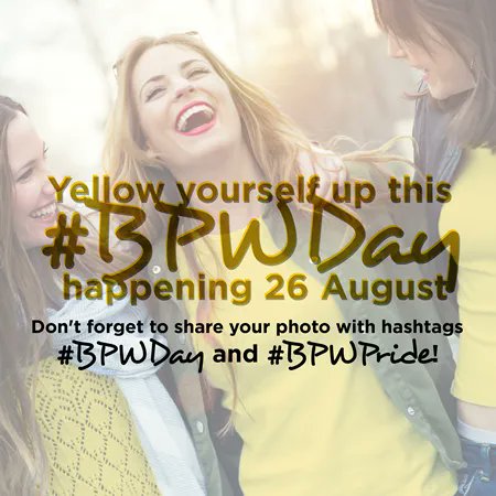 canadabpw's tweet photo. Happy BPW Day! 💛
The International Federation of Business and Professional Women was founded in Geneva, Switzerland, on August 26, 1930.
Each August 26th BPW members worldwide celebrate BPW, by wearing yellow, sharing photos on social media with hashtags #BPWDay and #BPWPride https://t.co/XHK3Lv02LH