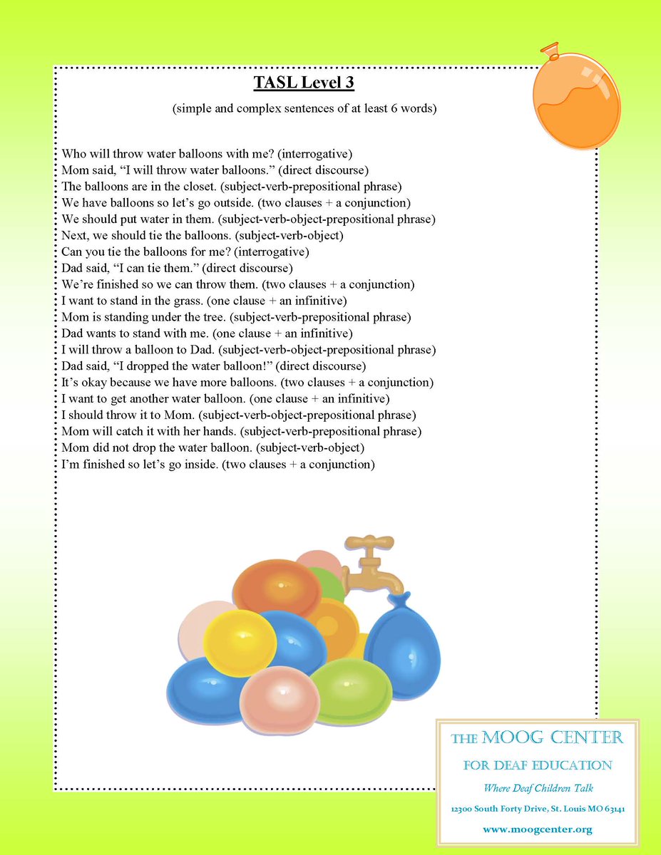 The forecast this weekend calls for the perfect weather for trying out our August #ActivityoftheMonth: Playing with Water Balloons! This activity has sample language based on your child’s individual level of language development. See all 5 levels here: moogcenter.org/activity-of-th…