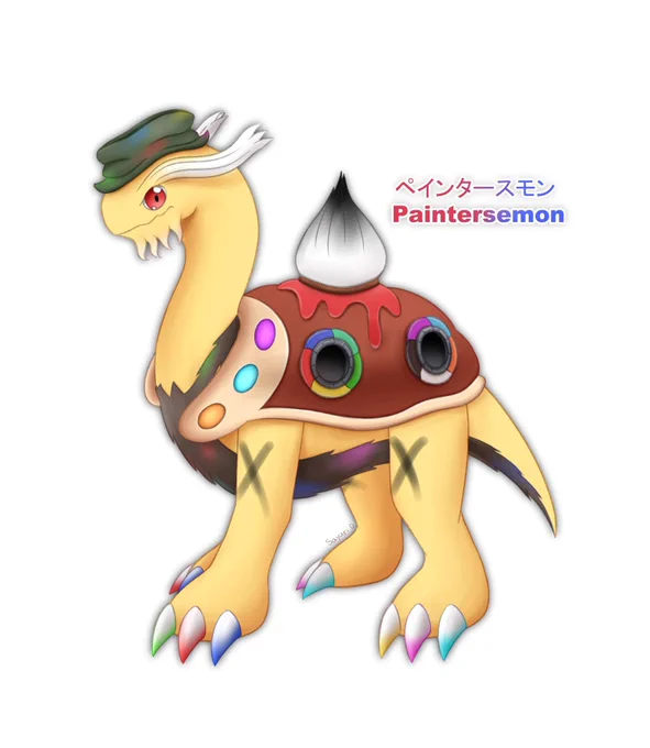 カメのようなオリデジ#Digimon #Digifake #オリデジ #イラスト 
