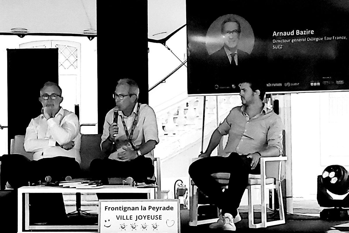 audouinc's tweet photo. #TheVillagelt après s'être inquiété la montée des conflits d'usages de l'#eau lié à l'épisode de sécheresse Arnaud Bazire DG Eau France de @suez met en avant les solutions possibles pour l'#adaption au #changementclimatique https://t.co/nR5pq1Akak