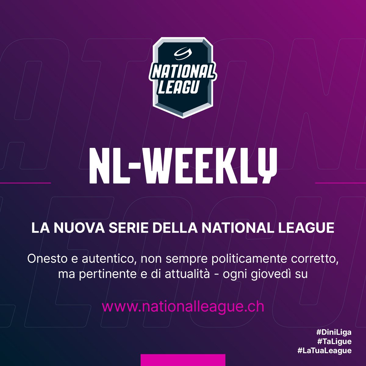 #NLWeekly

📢 Neue Serie der #Nationalleague: jeden Donnerstag, max. 3'000 Zeichen, über Themen, die uns und euch beschäftigen. Stay tuned! 

Nouveau série de la National League tous les jeudis | Nuova serie della National League ogni giovedì.

👉 nationalleague.ch