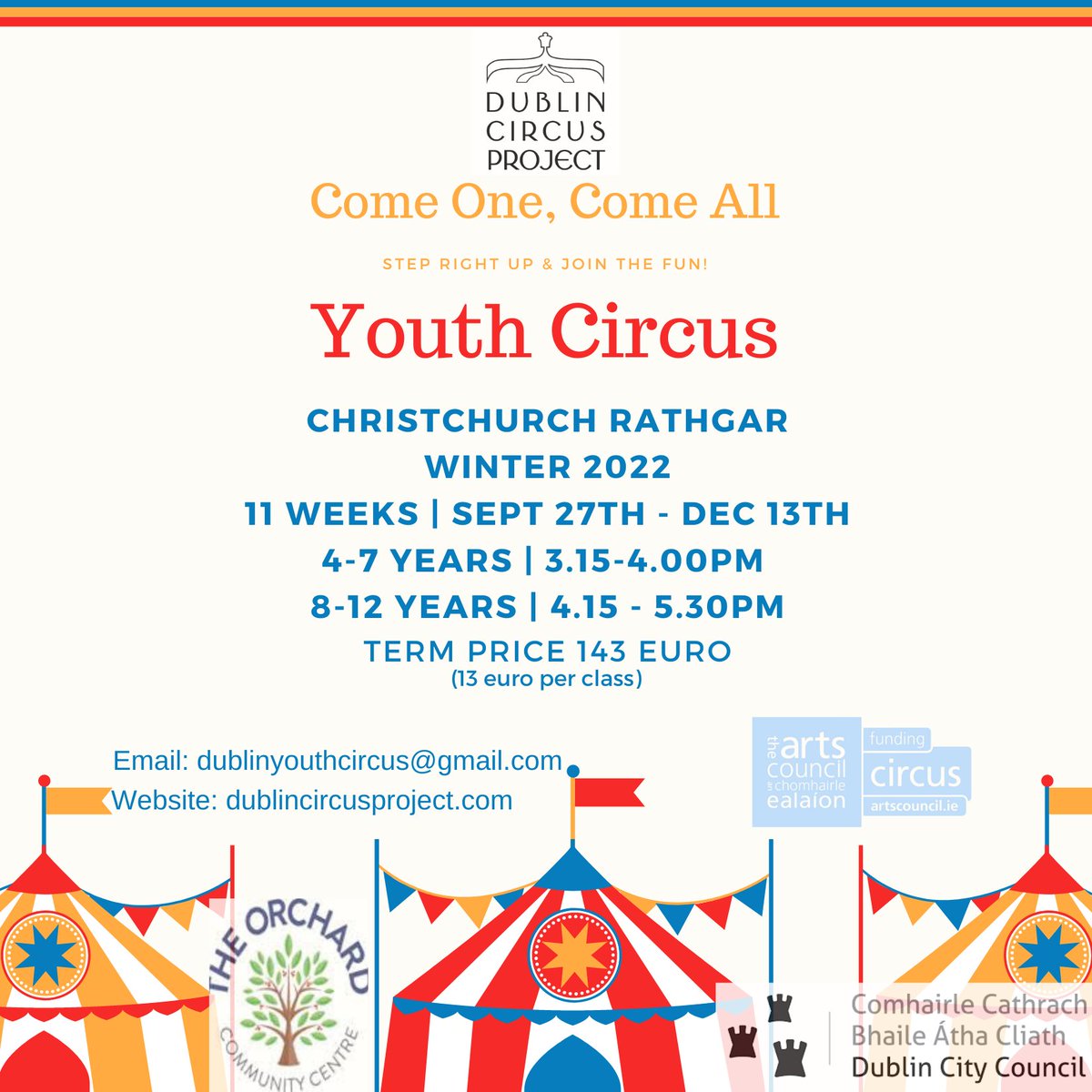 Incoming Youth Classes!

Book online at dublincircusproject.com for you place in our Fall Youth Circus classes for 2022.

#youthcircus #dublincircusproject #circusireland #circus #circuskids #artsireland #circusarts