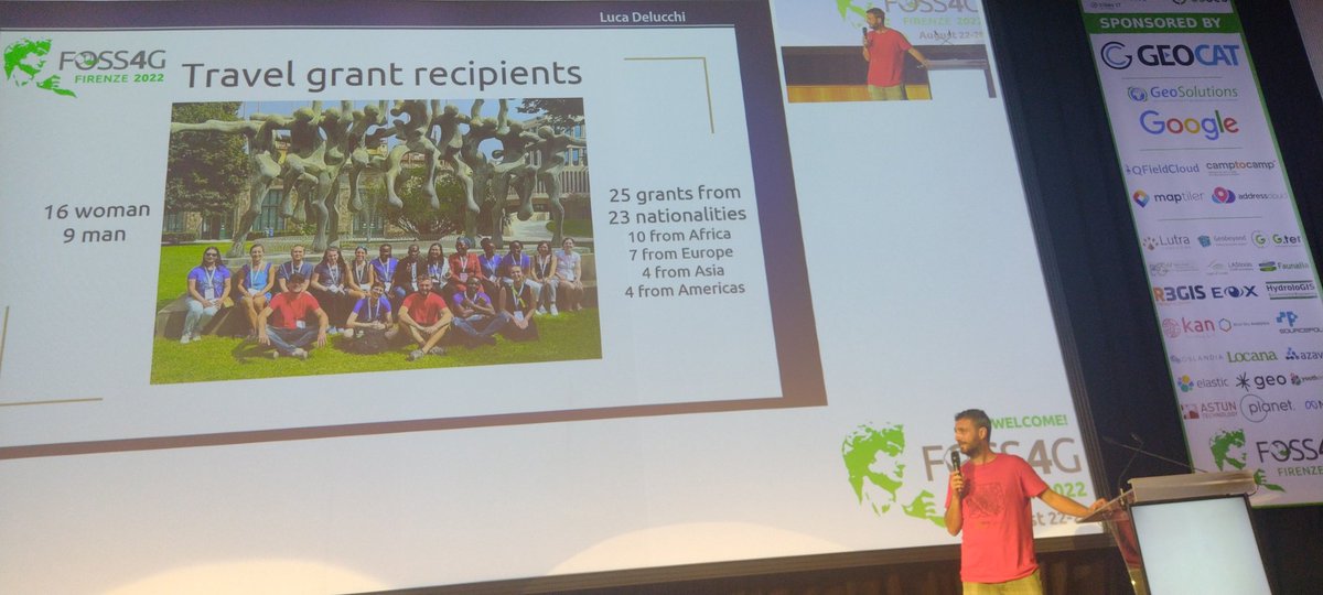 JachymCepicky's tweet image. Travel grant program... is that common on conferences? #FOSS4G2022 big thanks to our sponsors!