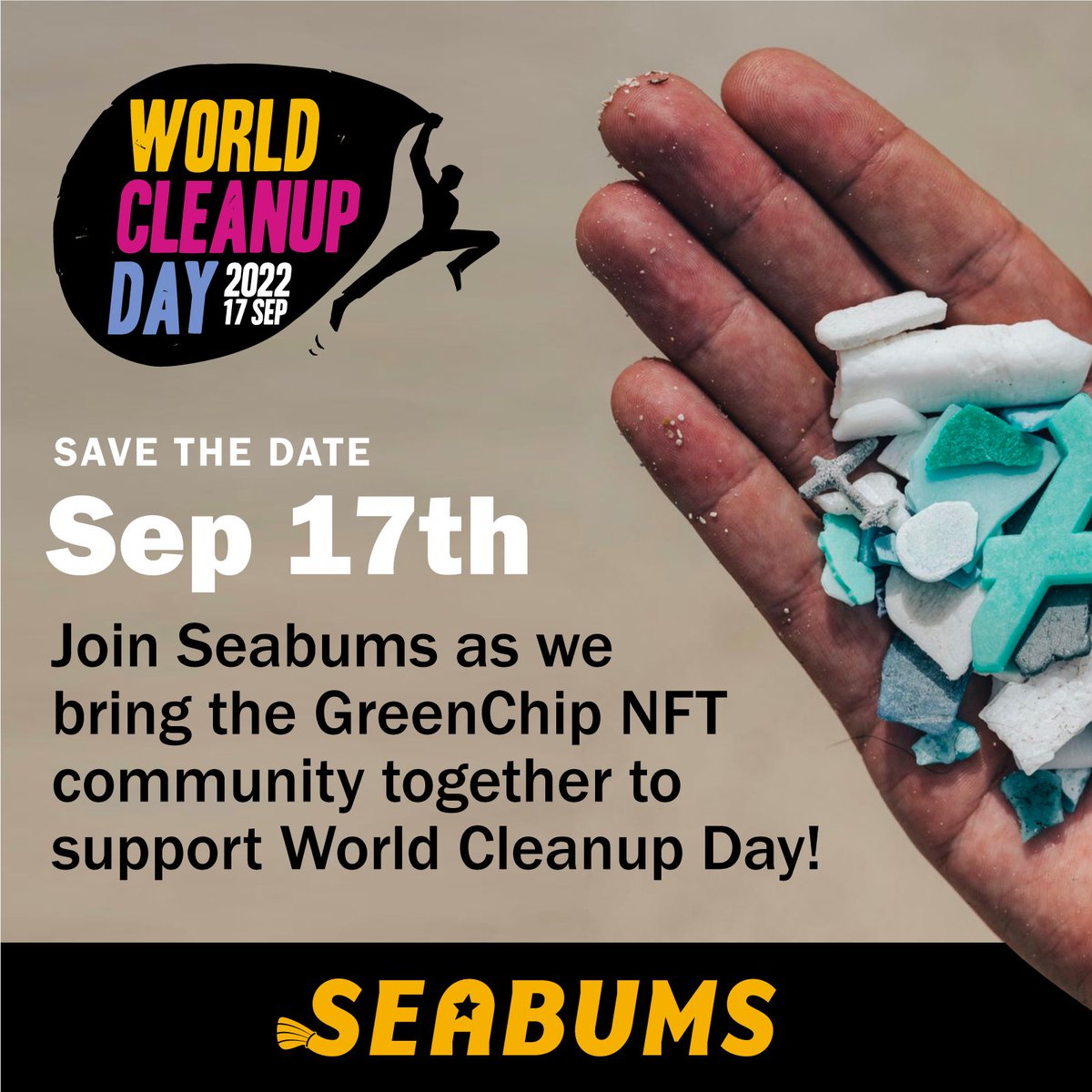 SeabumsNFTs's tweet photo. Join the #OceanConservation fam for World Cleanup Day and clean up a location near you! Sept 17th

@WoodiesNFT @fishyfamNFT @SaviorsOfTheSea @400Drums @NotEssential_io @savingtheblue @thecleanwave_ @OceanicSociety @LotteryOtters @SafariSurfers 

#WorldCleanupDay #BumsCleanBeaches https://t.co/J0BubdOJbs