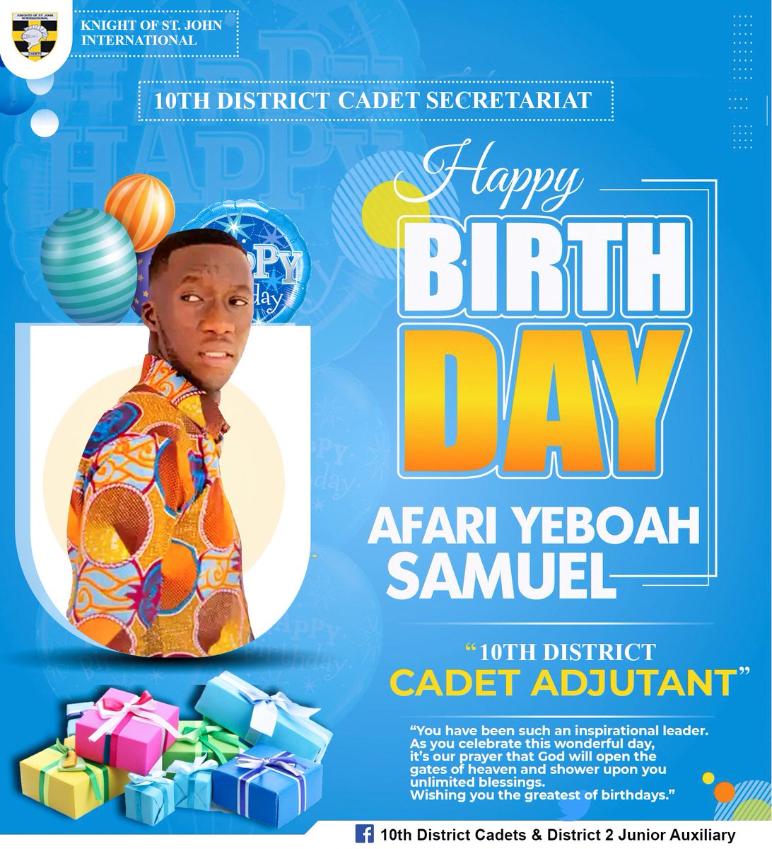 CadetDistrict's tweet photo. Happy birthday to an incredible young man, with lots of potentials, Afari Yeboah Samuel. God bless you with everything you wish for yourself and many more. Enjoy your Day Adjutant of the 10th District Cadet https://t.co/QVHRoya5GU