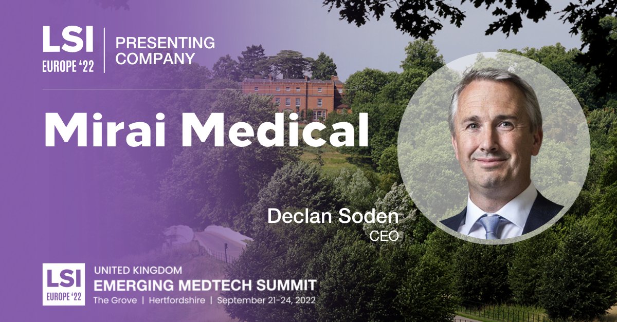 Congratulations to Declan Soden, CEO of @Mirai_Medical, for being selected as an Innovation Leader for #LSIEurope22 Mirai Medical ePORE therapy is a unique precision therapy platform that targets and destroys tumor tissue without harming surrounding healthy tissue.