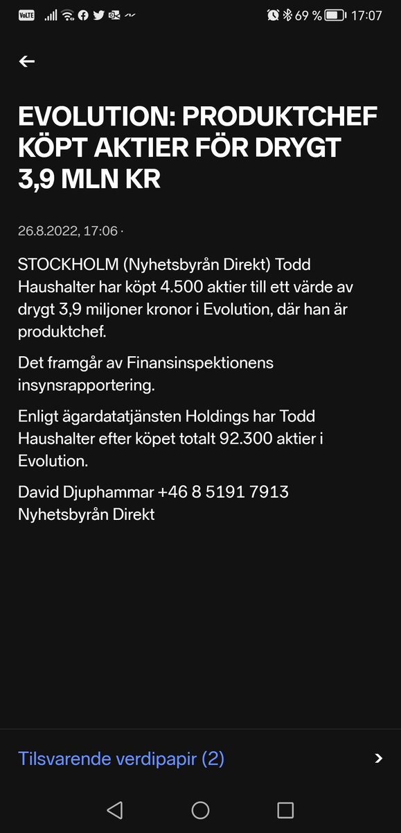 AimarNils's tweet photo. Mer #innside kjøp i $evo 😀 https://t.co/r729yljsVu
