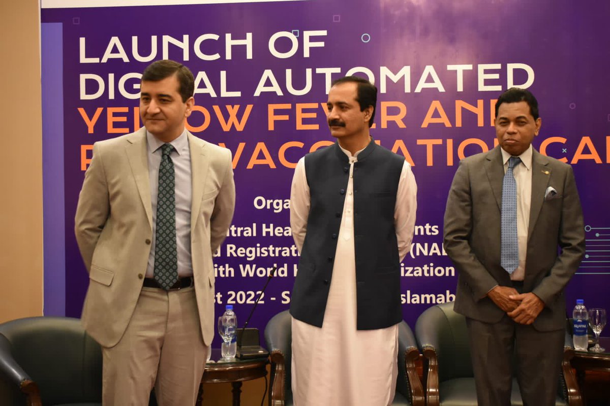 Directorate of Central Health Establishment has successfully launched the yellow fever and polio Vaccination NIMS/NADRA Application in collerbation with WHO Country office Pakistan and NADRA