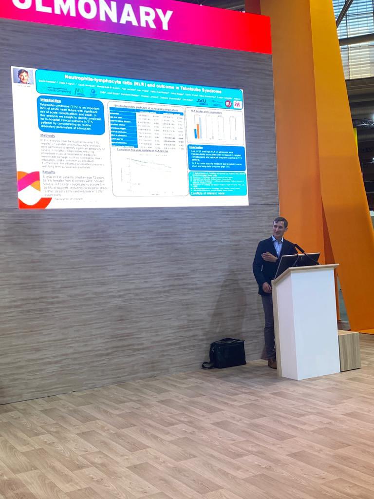 Happy to have the possibility to present our data about #NLR in #TakoTsubo from our Austrian TTS registry at #ESCCongress 2022!

#NeutrophileLymphocyteRatio