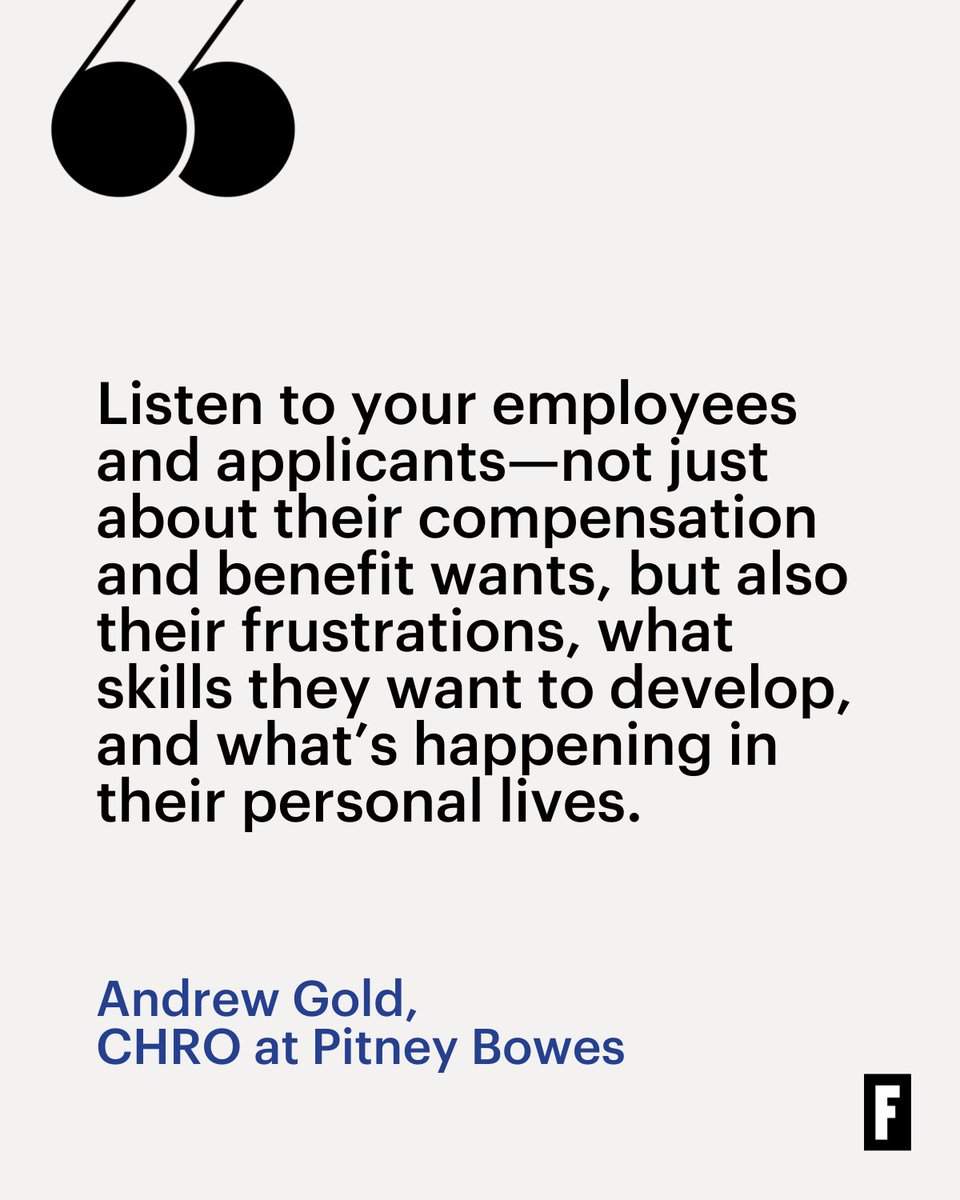 FortuneMagazine's tweet photo. How can HR executives keep workers happy? 

Andrew Gold, CHRO of @PitneyBowes breaks it down in today's CHRO Daily newsletter: https://t.co/T94HZXM1zg https://t.co/Kdb3DSWNrx