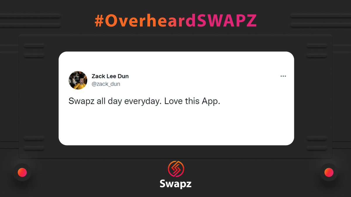 Swapz_app's tweet photo. We're inclined to agree, @zack_dun! 🥰

Thank you for the love #SwapzNation!

$SWAPZ #SWAPZ #OverheardSWAPZ #OverheardCRYPTO #crypto #cryptocurrency #crosschainbridge #crosschain $BTC $ETH $MATIC $VLX $FTM $ADA https://t.co/nbDDvMedmL